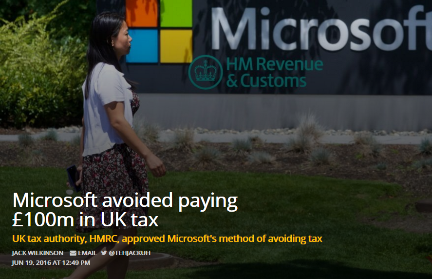 外媒披露英国税务机构与微软的避税协议