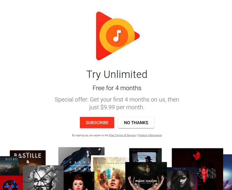 Google 将为美国新注册用户提供 4 个月免费音乐服务